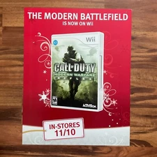 CALL OF DUTY Modern Warfare Nintendo Wii Video Game Store Display Sign 22x28