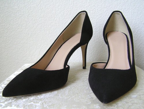 J.Crew - NEW Pump 2.9" Heels D'Orsay LUCIE Black Suede 5.5 ($218) - Picture 6 of 9