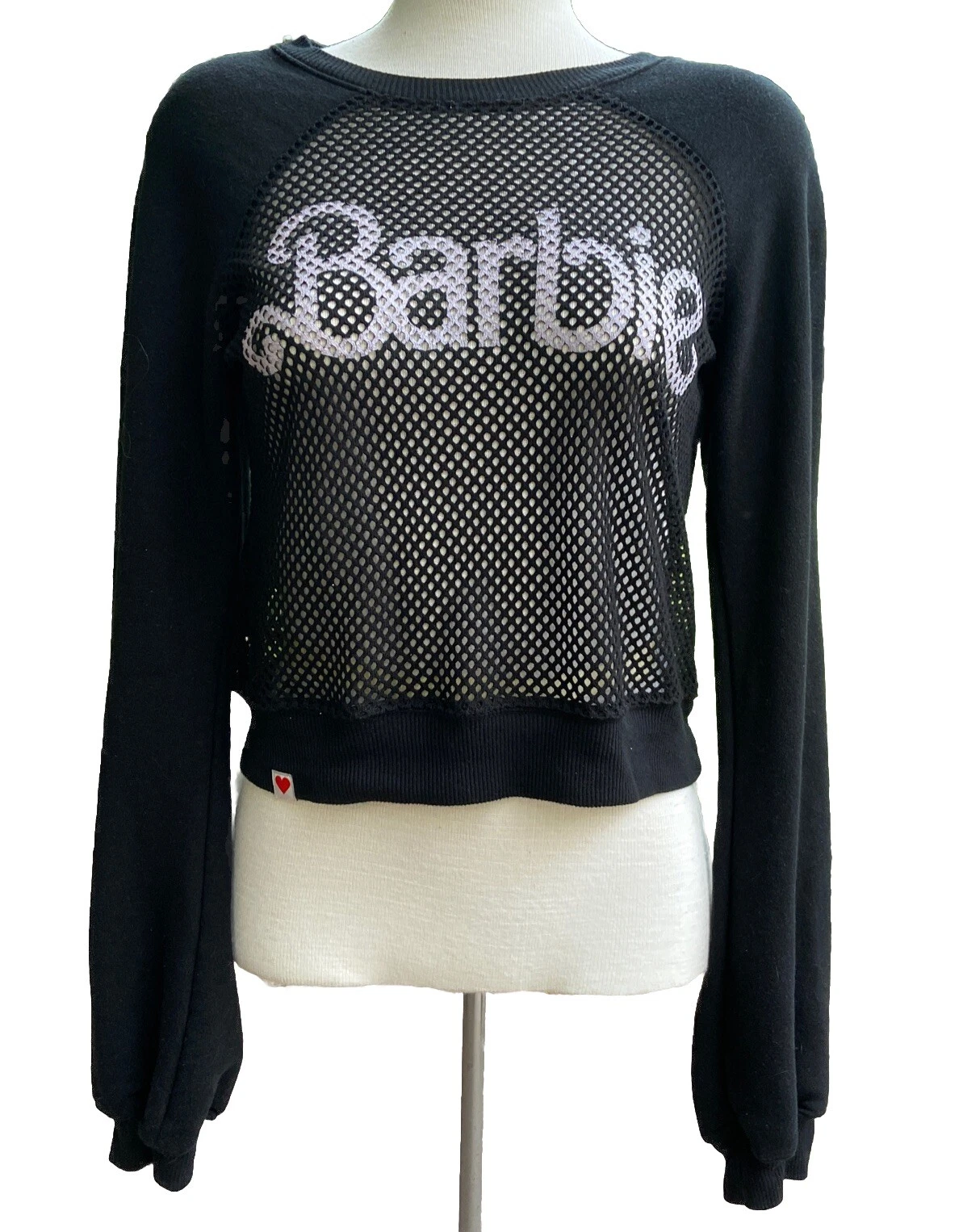 Wildfox Barbie Black Mesh Jumper Sweatshirt Sweater Shirt Women SZ M