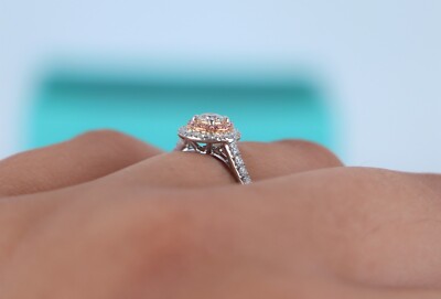 Tiffany & Co Platinum 18k Rose Gold Soleste .18ct Diamond