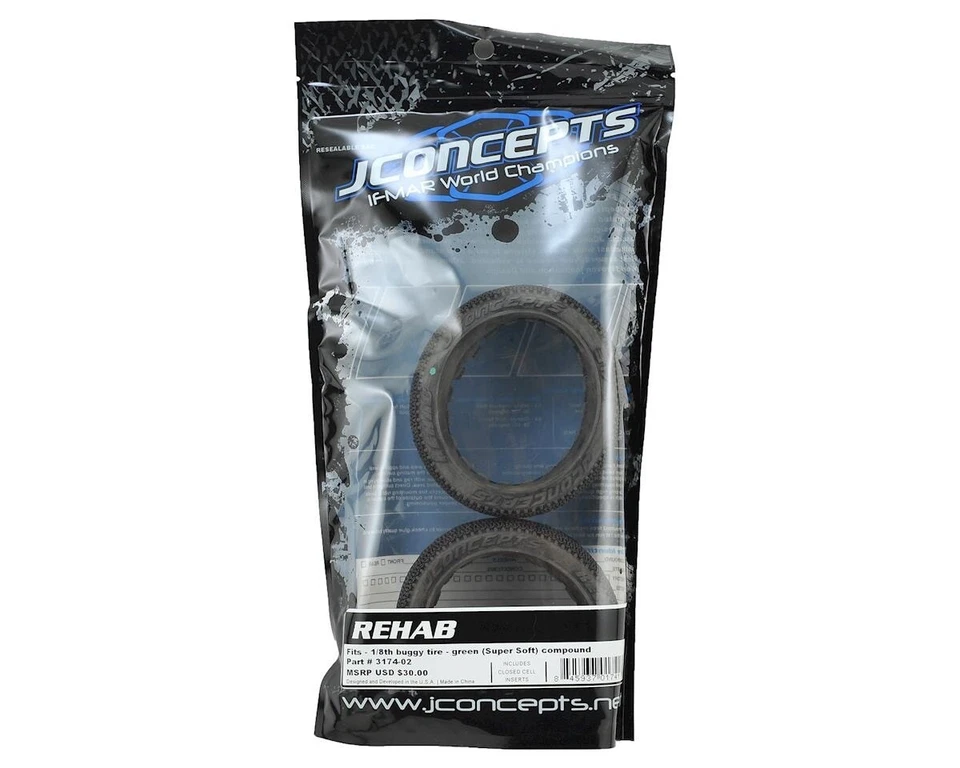 JConcepts 1:8 Buggy ReHab grün Super Soft mit grauen Einlagen JCO3174-02  - Bild 2 von 2