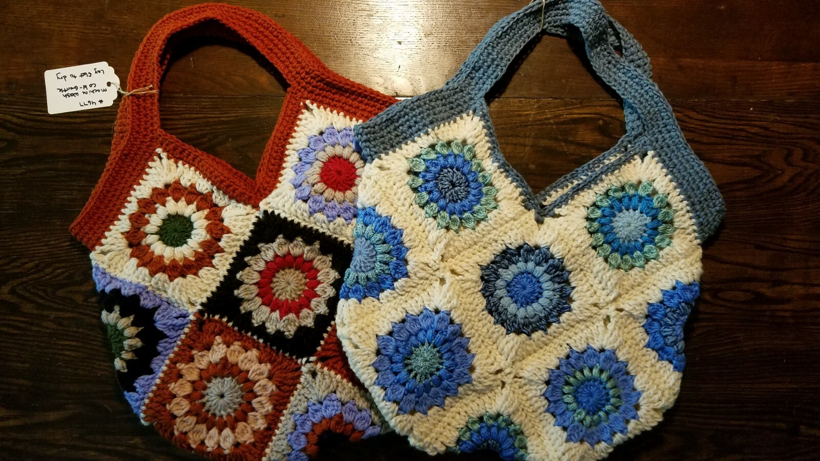 Unique Crochet Boho Tote Bag – Handcrafted Retro Utility Purse  -image