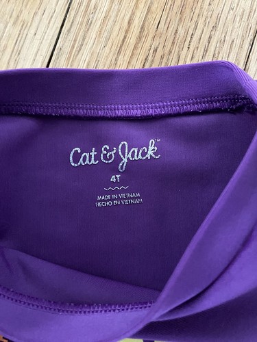 Swim Rash Guard Top Cat & Jack Girl 4T Purple Sun Is Shining - Picture 3 of 4