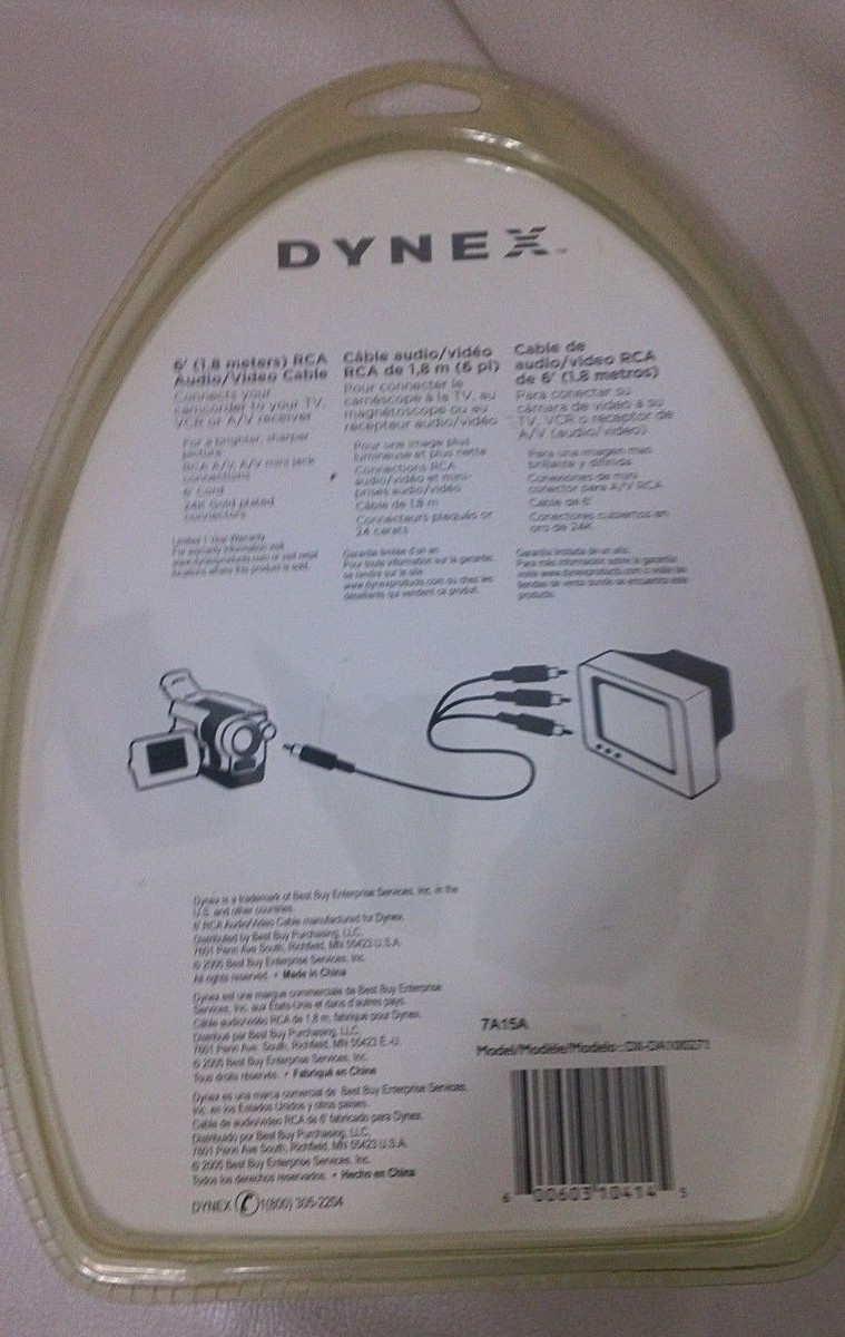 Dynex™ 6' RCA Audio/Video Cable DX-DA100271 | eBay