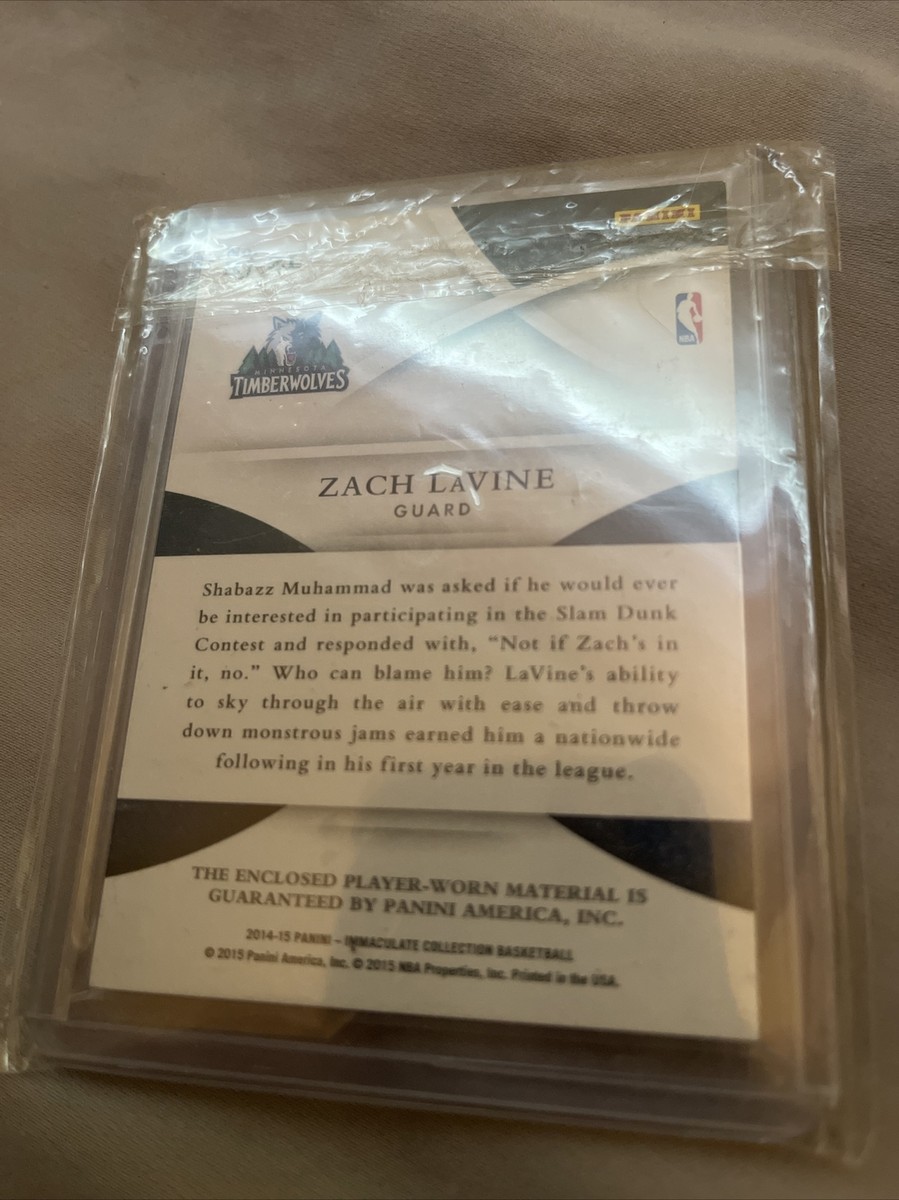 2014-15 Immaculate Zach LaVine Rookie Patch /99 Bulls NBA 2014-15 Immaculate Zach LaVine Rookie Patch /99 Bulls NBA