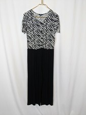 Takara Girls Black White Zebra Print Short Bow Sleeve Jumpsuit Sz XL NEW NWT