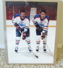VINTAGE COLOR PHOTO OF PAUL COFFEY & CHARLIE HUDDY EDMONTON OILERS RARE