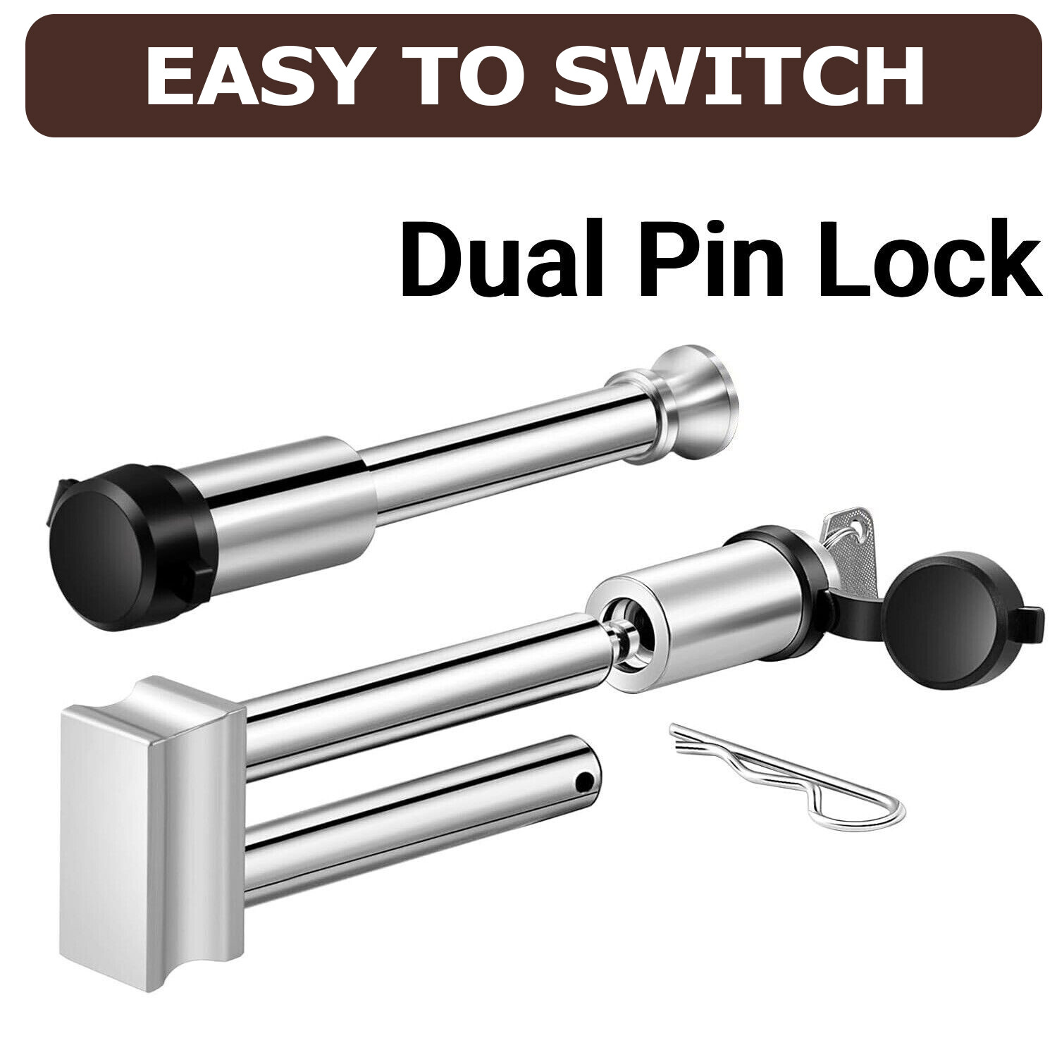 Adjustable Trailer Hitch Fits 2 Inch Receiver, 8" Drop Hitch 15000LBS Tow Hitch