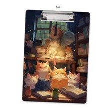 Cardboard 8.5 x 11 Clipboard, Fashion Design Letter Size Wooden Cats