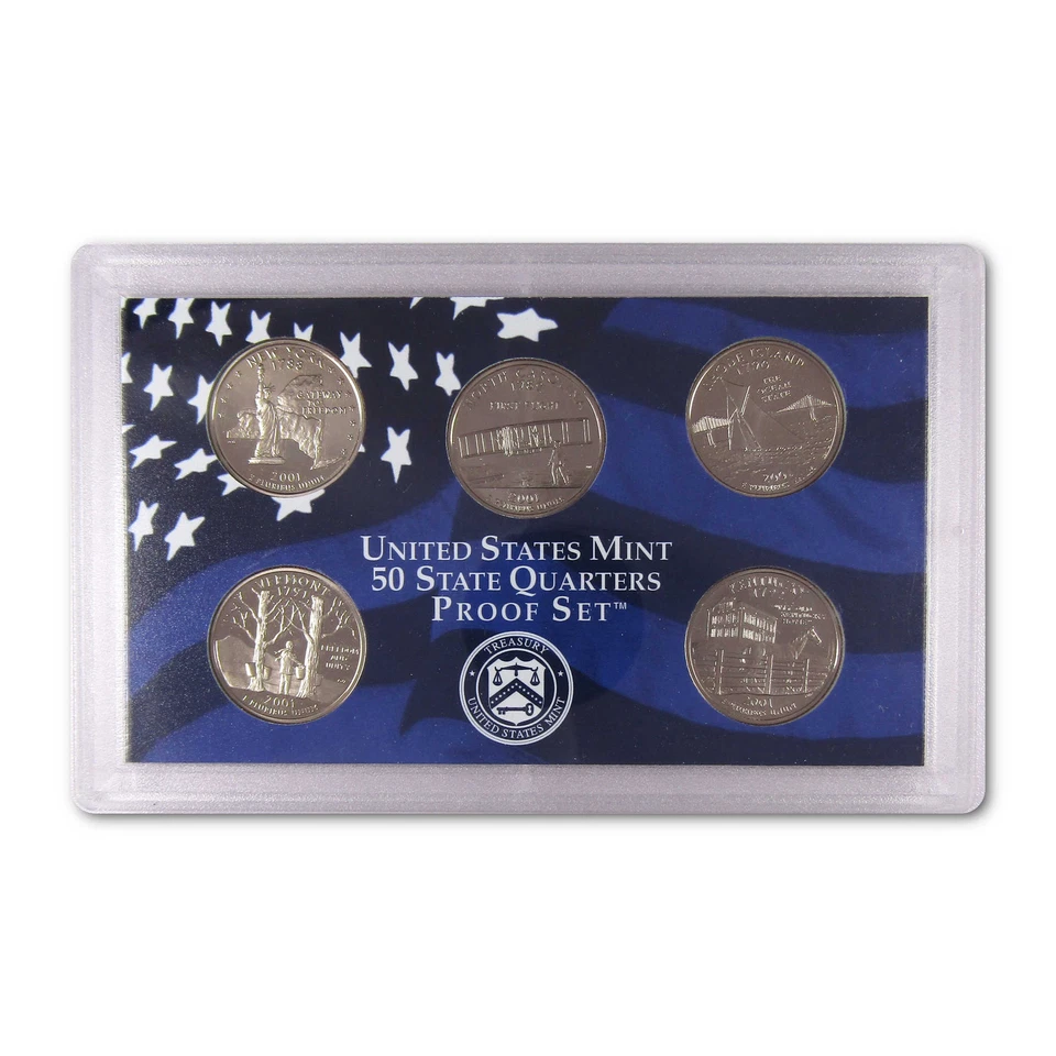 2001 State Quarter Clad Proof Set U.S. Mint Packaging OGP COA - Image 2 of 4