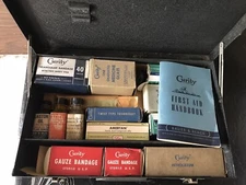 Antique CURITY First Aid Kit Bauer Safeguard FULL w ORIGINAL CONTENTS 1950s Vtg