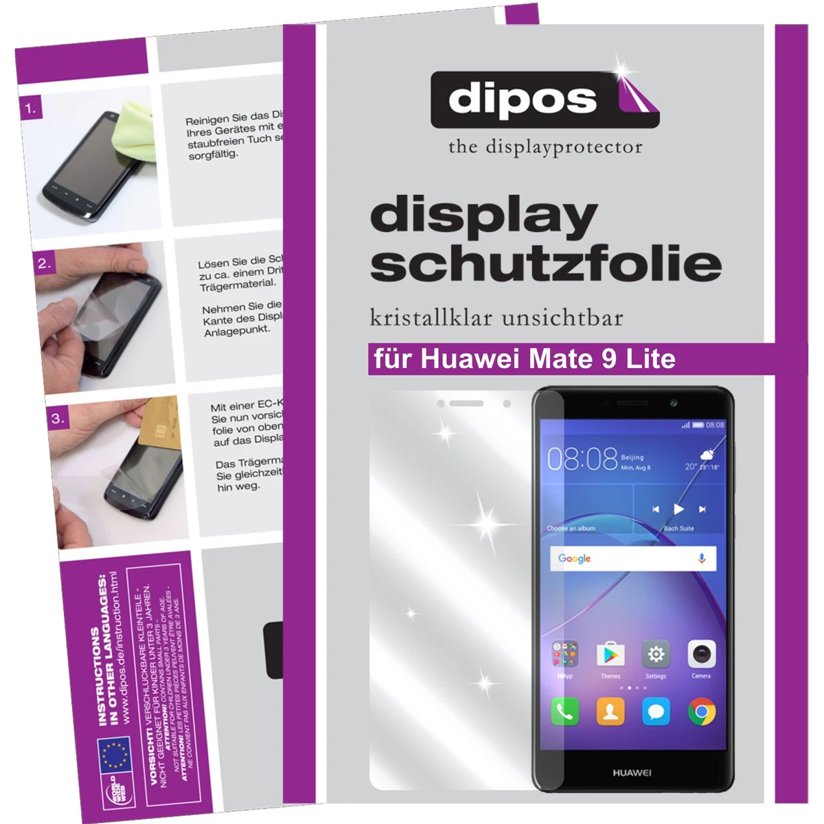 Dipos 6X Pellicola Protettiva Cristallo Per Huawei Mate 20 - Protezione Schermo Anti Graffio, Made In Germany