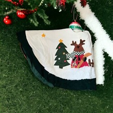 Holiday Style Country Style Tree Skirt Appliqu Reindeer Christmas Tree Cottage