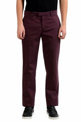 Versace Collection Men's Burgundy Casual Pants Size 30 32 34 36 38 42