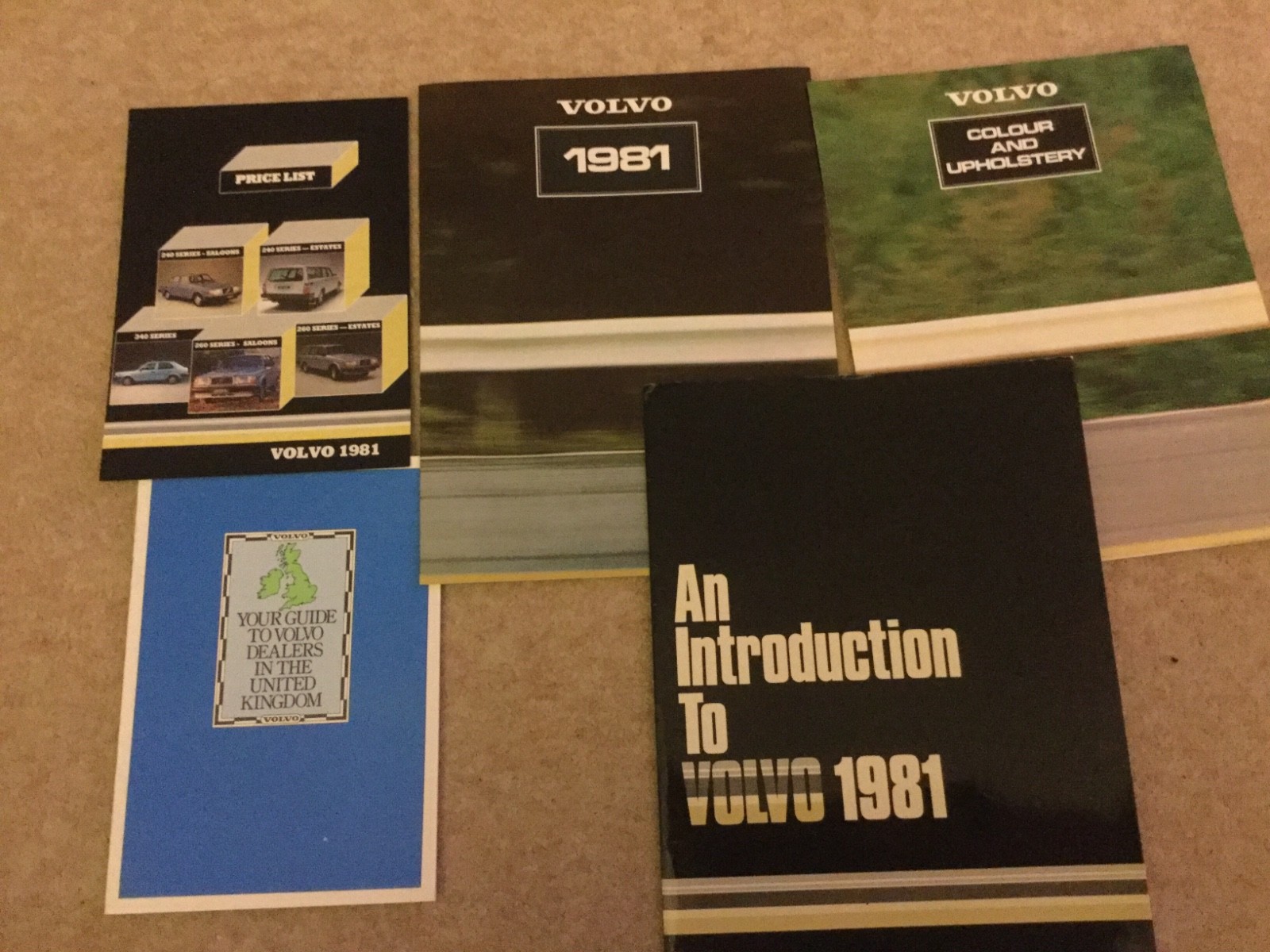 1981 Volvo Range Brochure Pack – 14-Page Catalog with Price List, Color Chart & Dealers