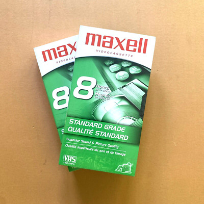 2 Maxell Video Cassette Standard Grade 8 Hours T160 New Sealed