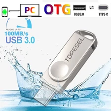 2-in 1 port 32GB 64GB USB A to USB-C Flash Drive USB 3.0 OTG Memory Stick