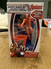Marvel Avengers Super Smile Ironman Toothbrush Holder w/ Toothbrush & Rinse Cup