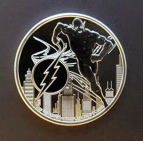 2022 Niue Flash DC Comics Bullion Justice -999 Silver 1 Oz Ounce Art Bar Round
