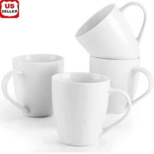 Ceramic Coffee Mugs Set of 4 Large Handle Dishwasher Microwave Safe Cups New US