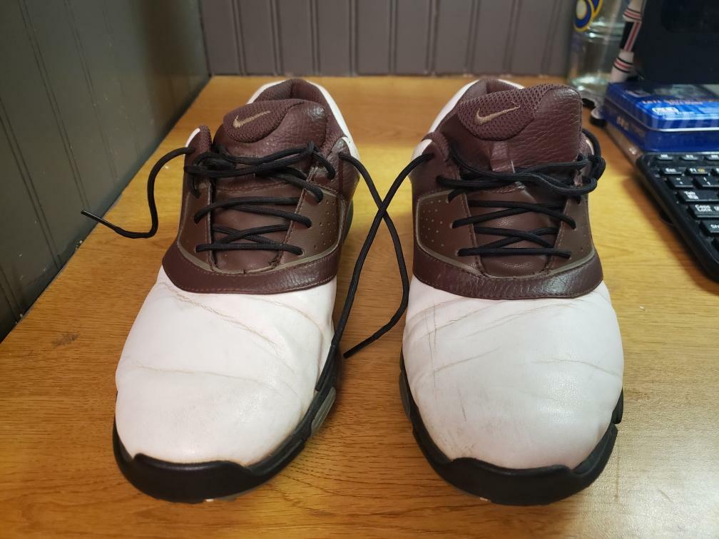 Nike Mens White Light Chocolate Heritage Golf Shoes 552069  display picture 1