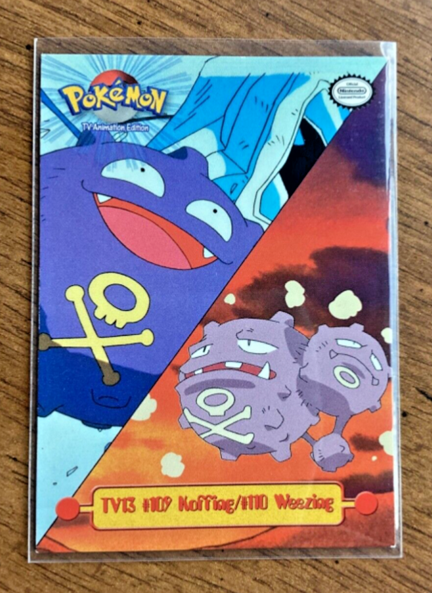 Tarjeta Puzzle Topps Pokemon Edición Animación TV Serie 1 TV13 Koffing Weezing