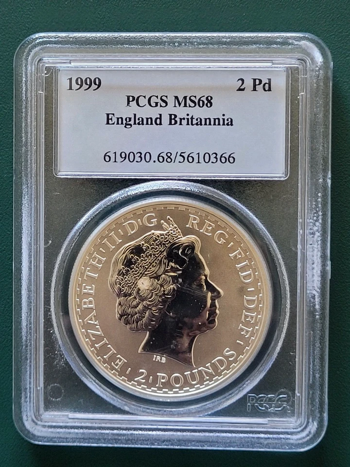 1999 Great Britain Coin UK Britannia 958 1 oz Silver PCGS MS68 - Image 2 of 4