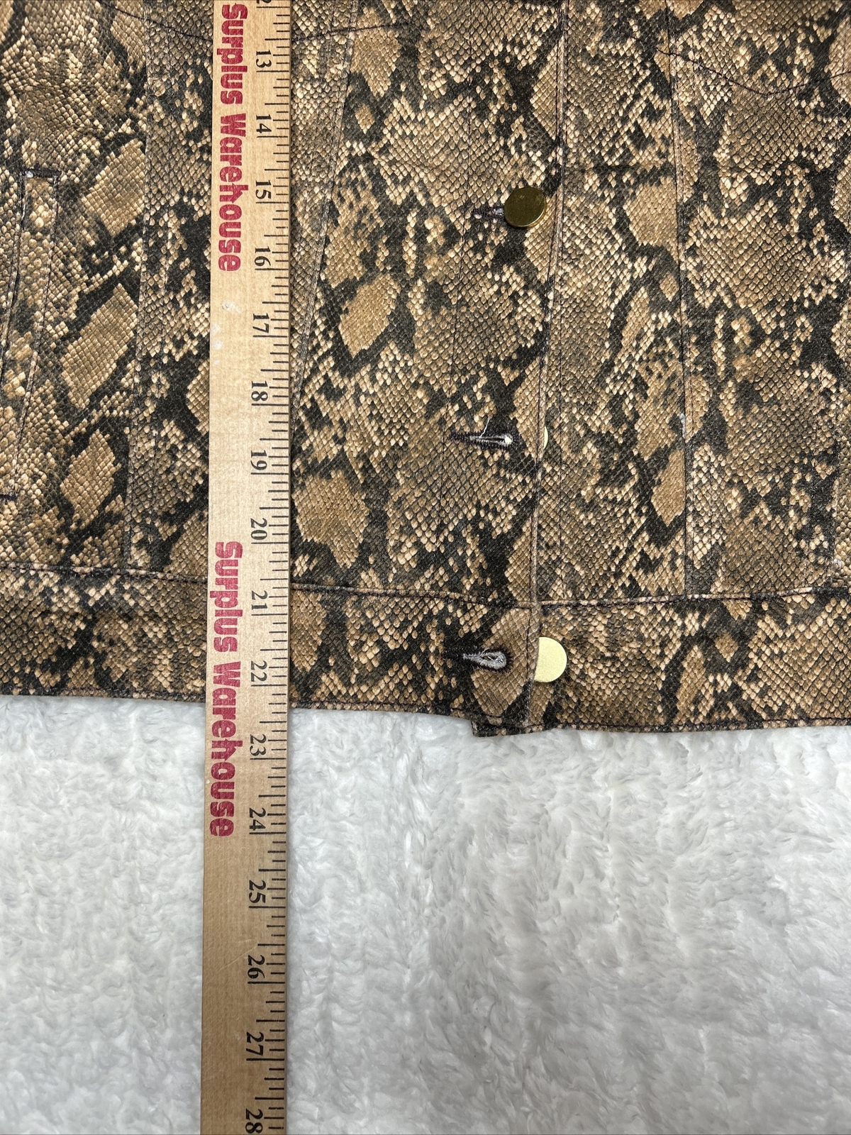 Frame Denim Snakeskin Jacket Python Brown XL - image 7