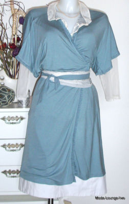 Noa Noa Wrap Dress Blue Basic Viscose debres