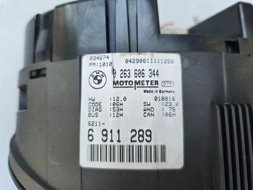6911289 Speedometer Tachometer Instrument Cluster 0263606344 BMW 3-Series Diesel - Picture 3 of 3