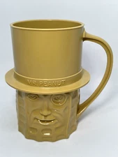 Mr Peanut Planters Peanuts Beige Plastic Cup Advertising Giveaway 1950-1960's