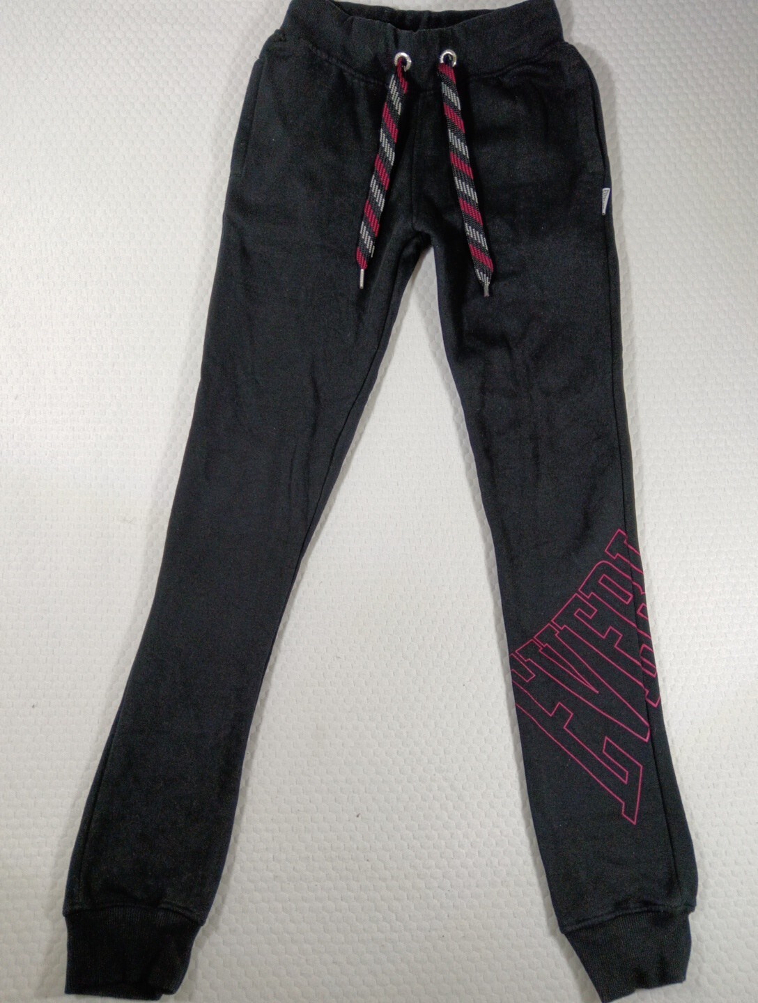 Everlast Joggers Womens Size 8 Long Black Spellout Gym Sweatpants Thick Fleece-image
