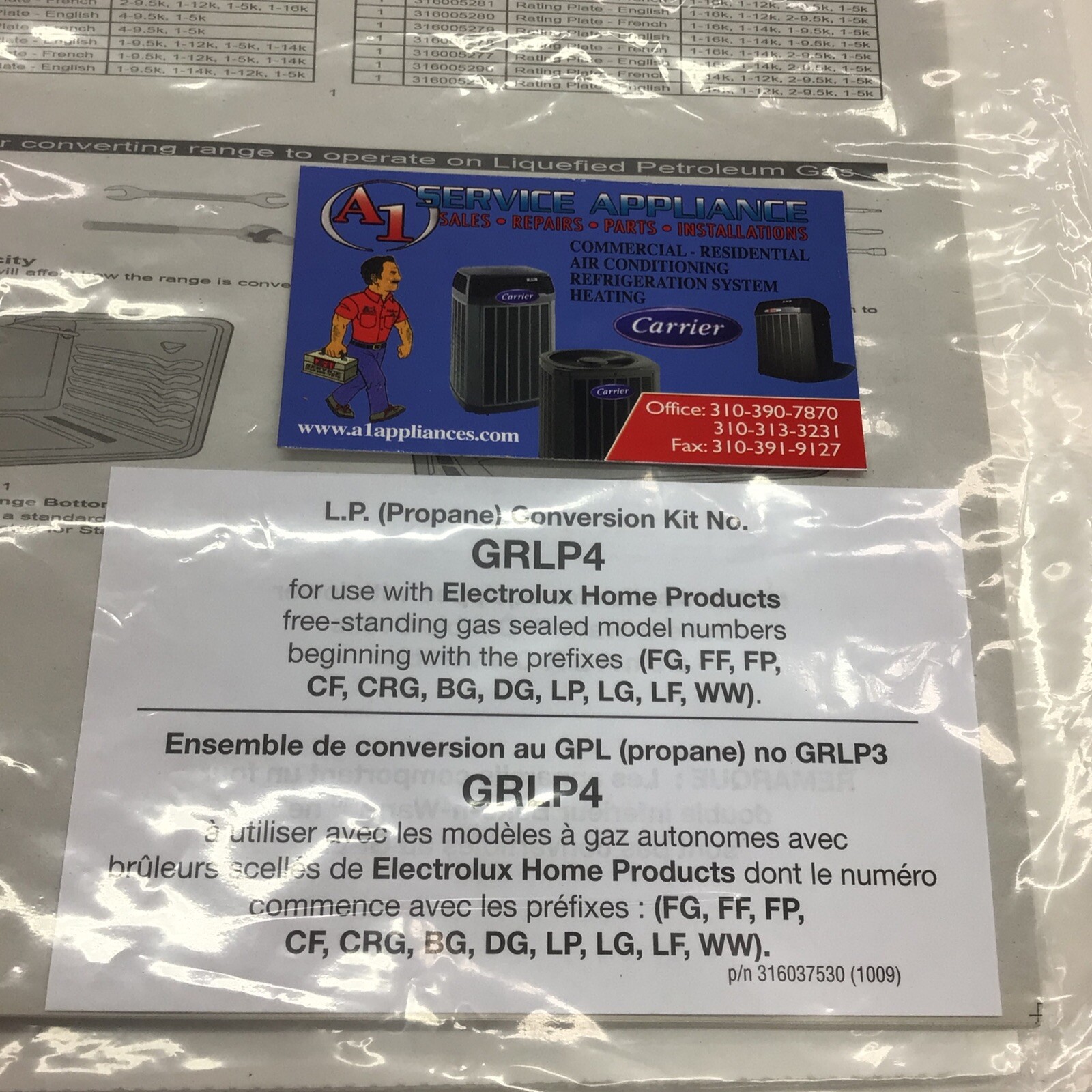 New Genuine OEM Electrolux Frigidaire Oven Range LP Conversion Kit