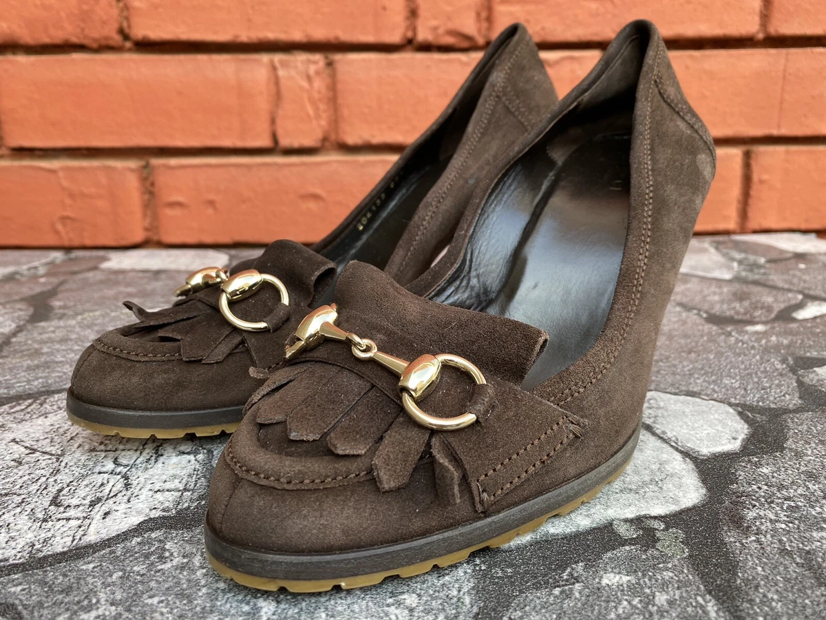 Gucci cheap suede heels