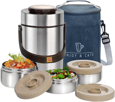 Termo acero inoxidable 2L para comida caliente portátil 3 niveles apilables