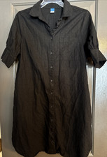 Old Navy Black Linen/Rayon Shirt Dress - Women's Size Small