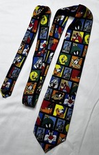 Vintage Looney Tunes Stamp Collection Polyester Neck Tie Necktie 1997 US Postal