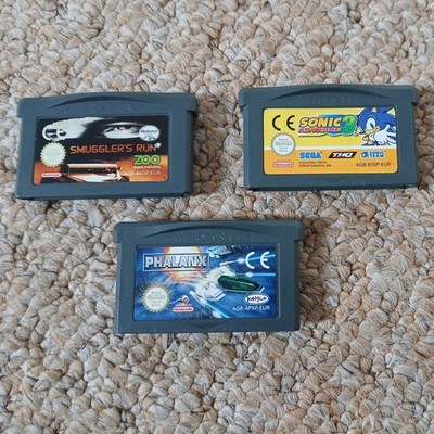 Nintendo Gameboy Advance Spielepaket, Phalanx, Sonic Advance 3 und Schmuggler laufen