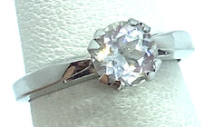 Sterling Silver / 925  CZ Engagement Ring Size 5.75