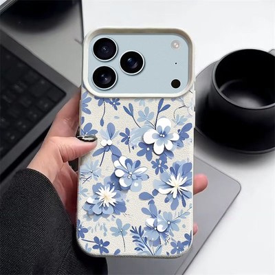 Blumen Stoßfeste Weich Hülle für iPhone 17 Pro Max Air 16e 16 15 14 13 12 Cover