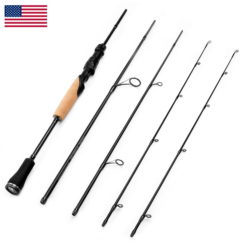 Kastking Spartacus Passage Travel Fishing Rods Portable 4-Piece Spinning