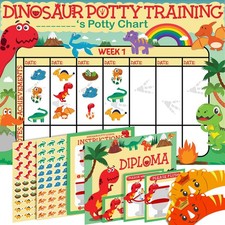 Potty Training Chart for Toddlers, Dinosaur Design Reward Chart - 194 Cool St...