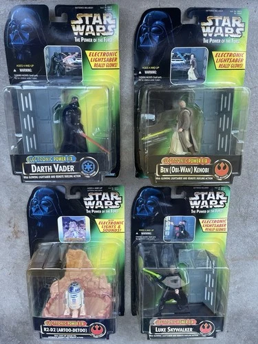New Star Wars Power of the Force Electronic Power F/X 4 Figures Set 1996-1997