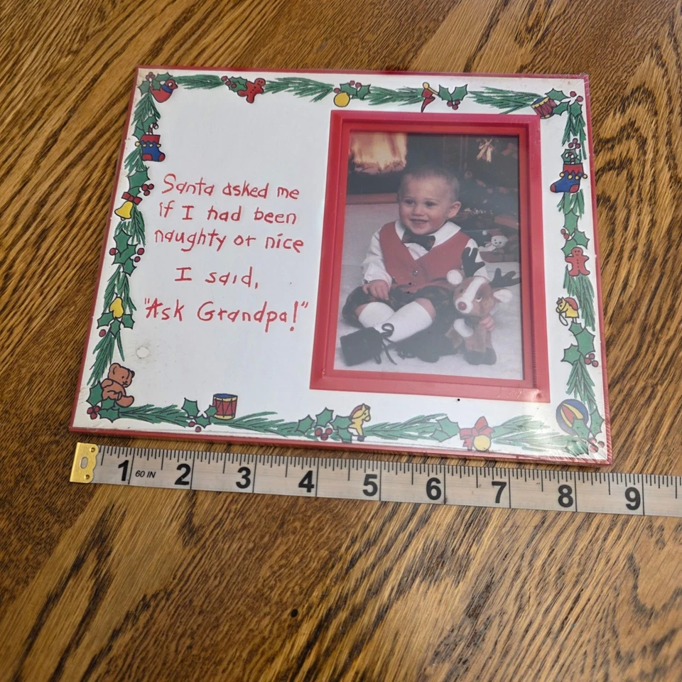 NWT Little Artists Gallery Gifts Christmas Photo Frame Naughty Nice Ask Grandpa - Image 4 of 4