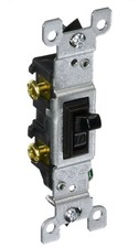 Leviton 15 Amp, 120 Volt, Toggle Framed Single-Pole AC Quiet 1 Pack, Black