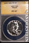 1957 Franklin Half Dollar-ANACS PF 67 Proof #SLM552