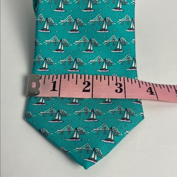 Vineyard Vines Teal Michael Hayes Custom Collection Tie Bridge Print View 2