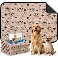 2 Packs Washable Pee Pads for Dogs, Absorbent Reusable Puppy Pads, Non-Slip ...