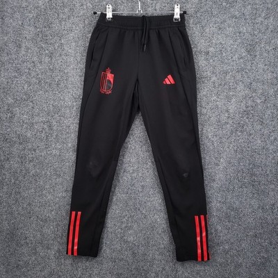 Adidas Belgium National Team Pants Boys Small Youth Black Football Soccer Track