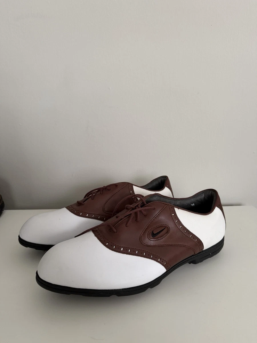 Nike Air Mens Golf Shoes Brown White Leather Spiked Low Top Athletic Sneaker Nike Air Wickie Last Men main image 3